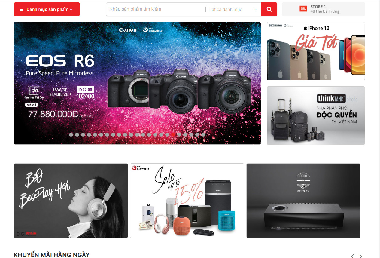 Thiết kế website bán máy ảnh