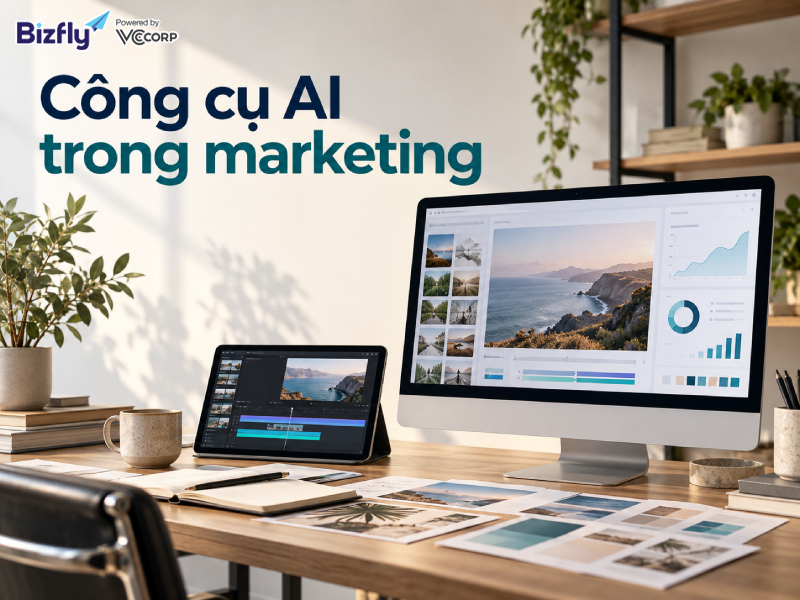 Công cụ AI hỗ trợ đội marketing sáng tạo nội dung, thiết kế và phân tích dữ liệu.