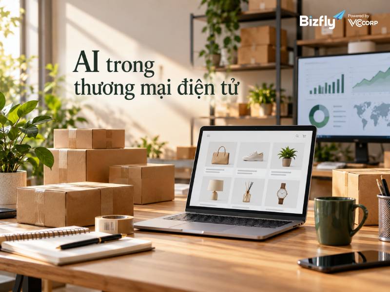 AI kết nối dữ liệu sản phẩm, đơn hàng và khách hàng trong hoạt động thương mại điện tử.