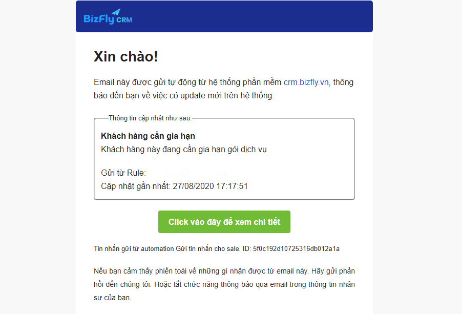 Tôi cần gửi Email thông báo khách hàng hết hạn tài khoản trên ...