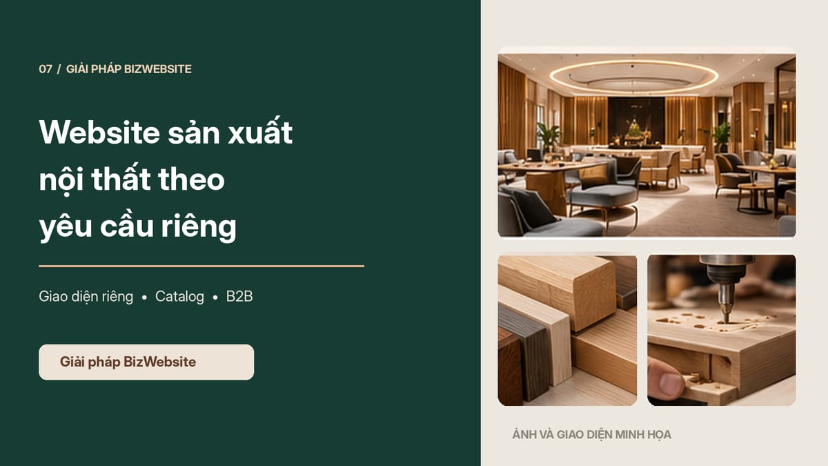 Giải pháp website theo yêu cầu cho doanh nghiệp sản xuất nội thất B2B.
