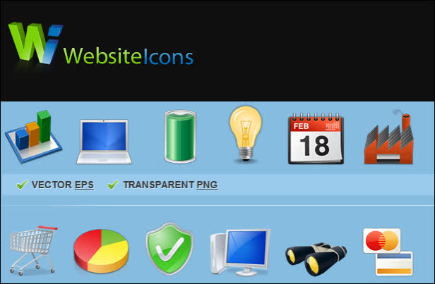 trang tìm kiếm icon thiết kế web