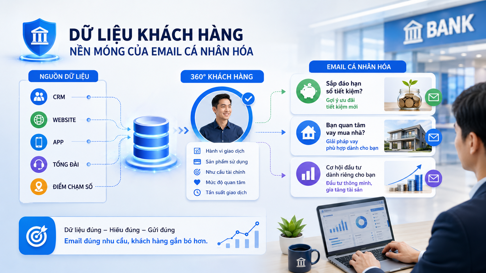 Dữ liệu khách hàng giúp email cá nhân hóa chính xác hơn