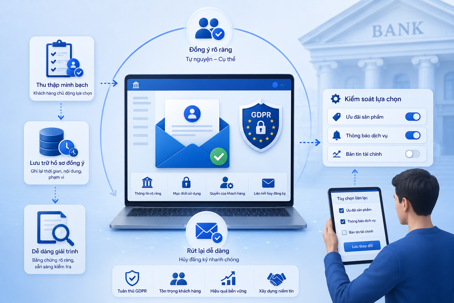Ngân hàng phải quản lý minh bạch sự đồng ý nhận email