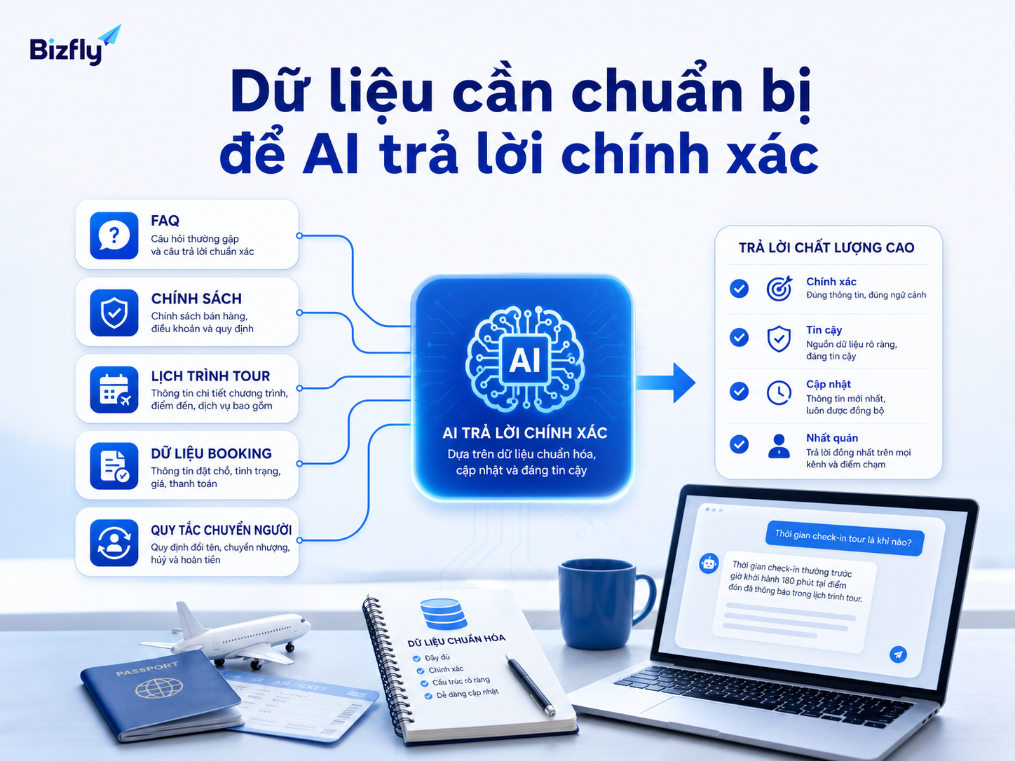 Dữ liệu rõ ràng giúp AI phản hồi nhất quán và đúng ngữ cảnh hơn.