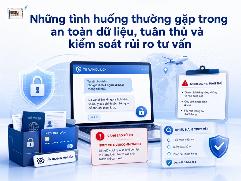Các rủi ro phổ biến gồm tư vấn sai chính sách, lộ dữ liệu nhạy cảm và cam kết quá mức.