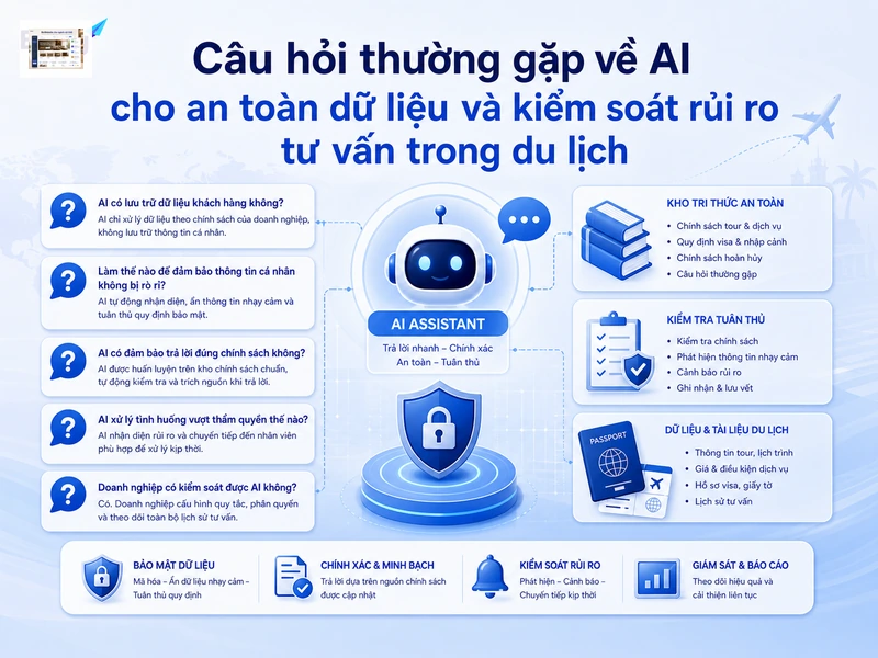 FAQ giúp doanh nghiệp hiểu rõ dữ liệu, tích hợp, giới hạn và cách triển khai AI an toàn.