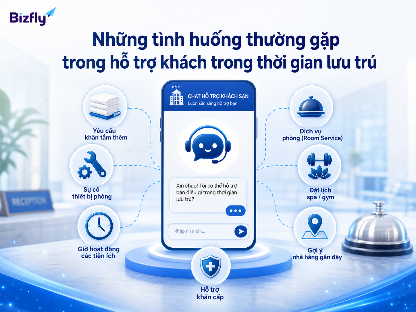 AI có thể tiếp nhận nhiều nhóm yêu cầu lặp lại trong quá trình khách lưu trú.