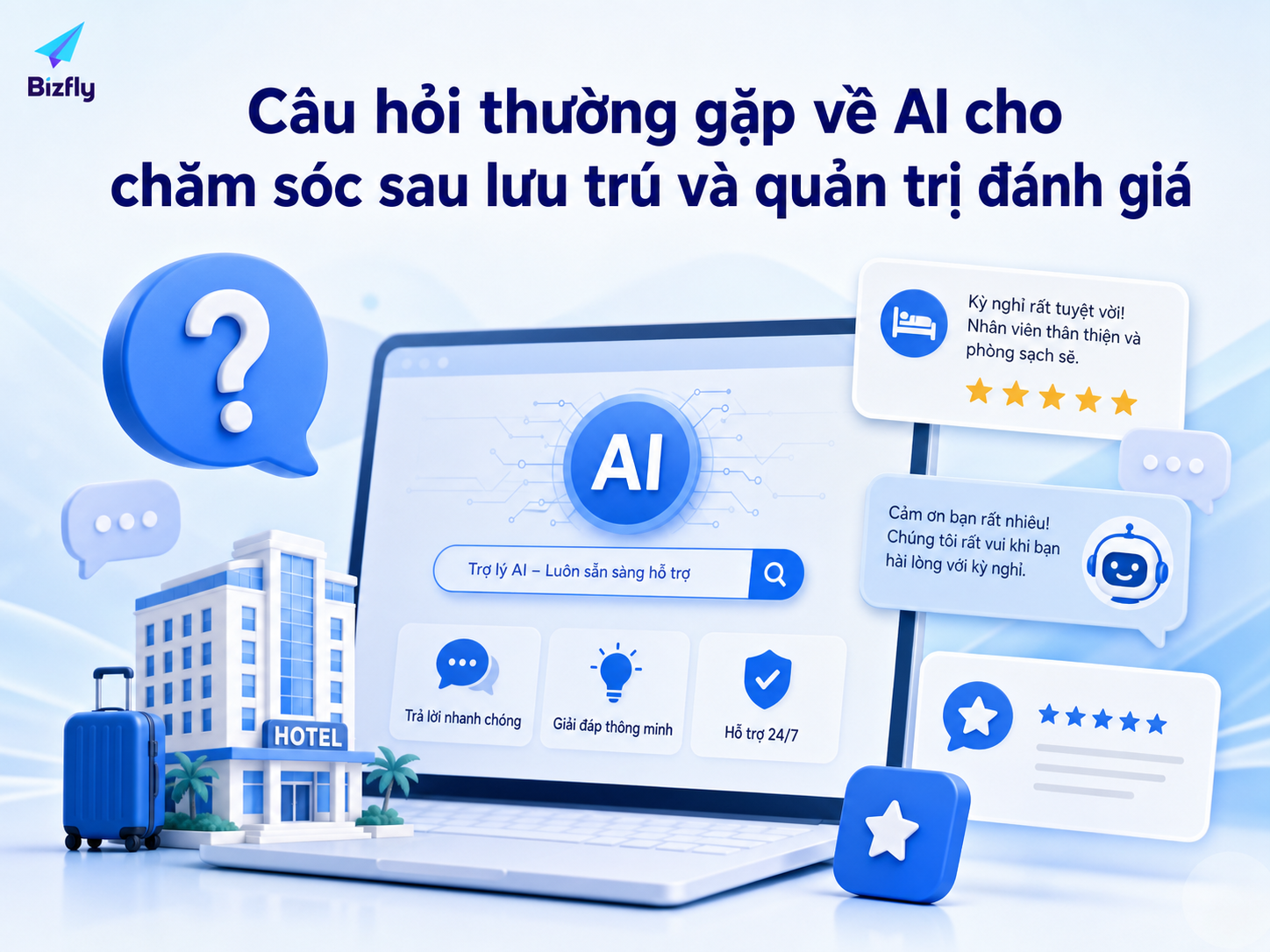 Các câu hỏi thường gặp giúp khách sạn hiểu rõ phạm vi ứng dụng AI.