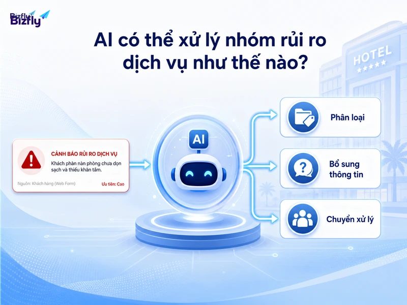 AI có thể hỗ trợ phân loại hội thoại, hỏi thêm thông tin và chuyển tình huống rủi ro đến đúng bộ phận.