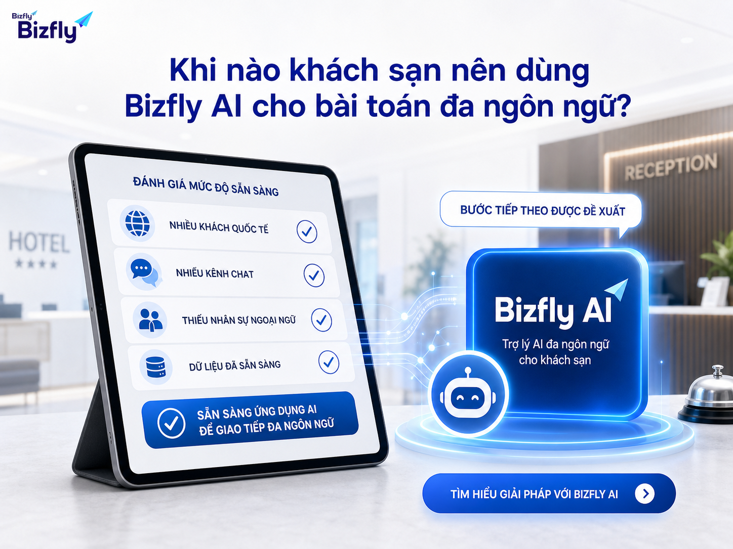 Khách sạn nên bắt đầu khi có nhiều câu hỏi lặp lại, nhiều khách quốc tế và dữ liệu dịch vụ đã tương đối rõ.
