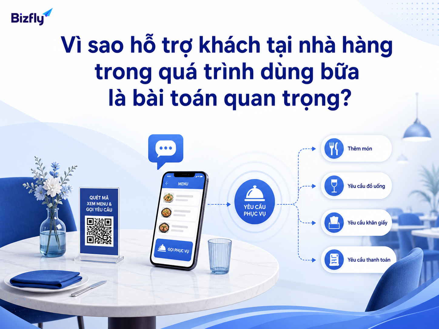 AI giúp nhà hàng tiếp nhận và điều phối nhu cầu của khách tại bàn nhanh hơn.