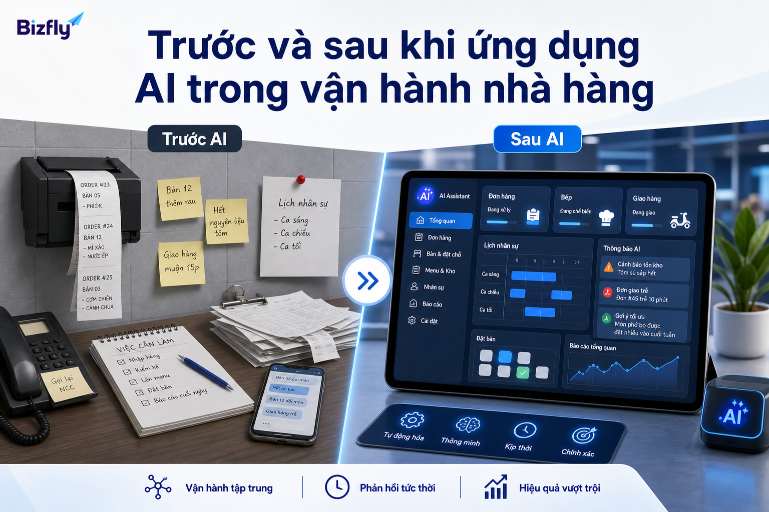 AI giúp chuyển vận hành từ ghi chú rời rạc sang hệ thống theo dõi tập trung.