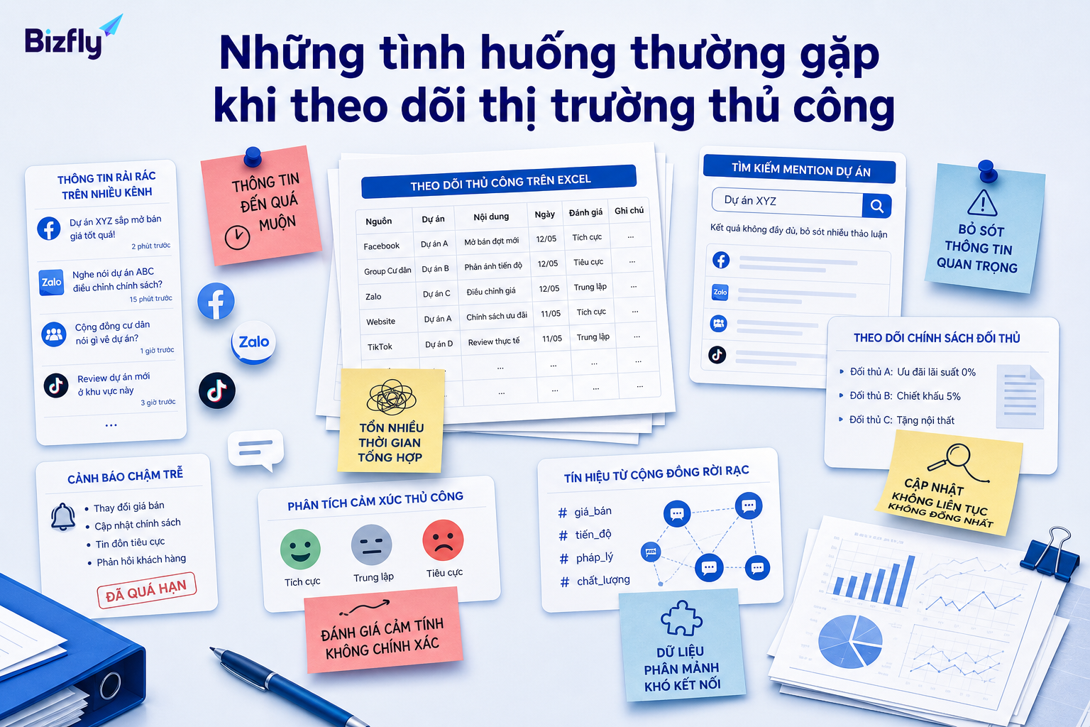 Theo dõi thủ công dễ khiến doanh nghiệp bỏ sót phản hồi, xu hướng và rủi ro truyền thông.