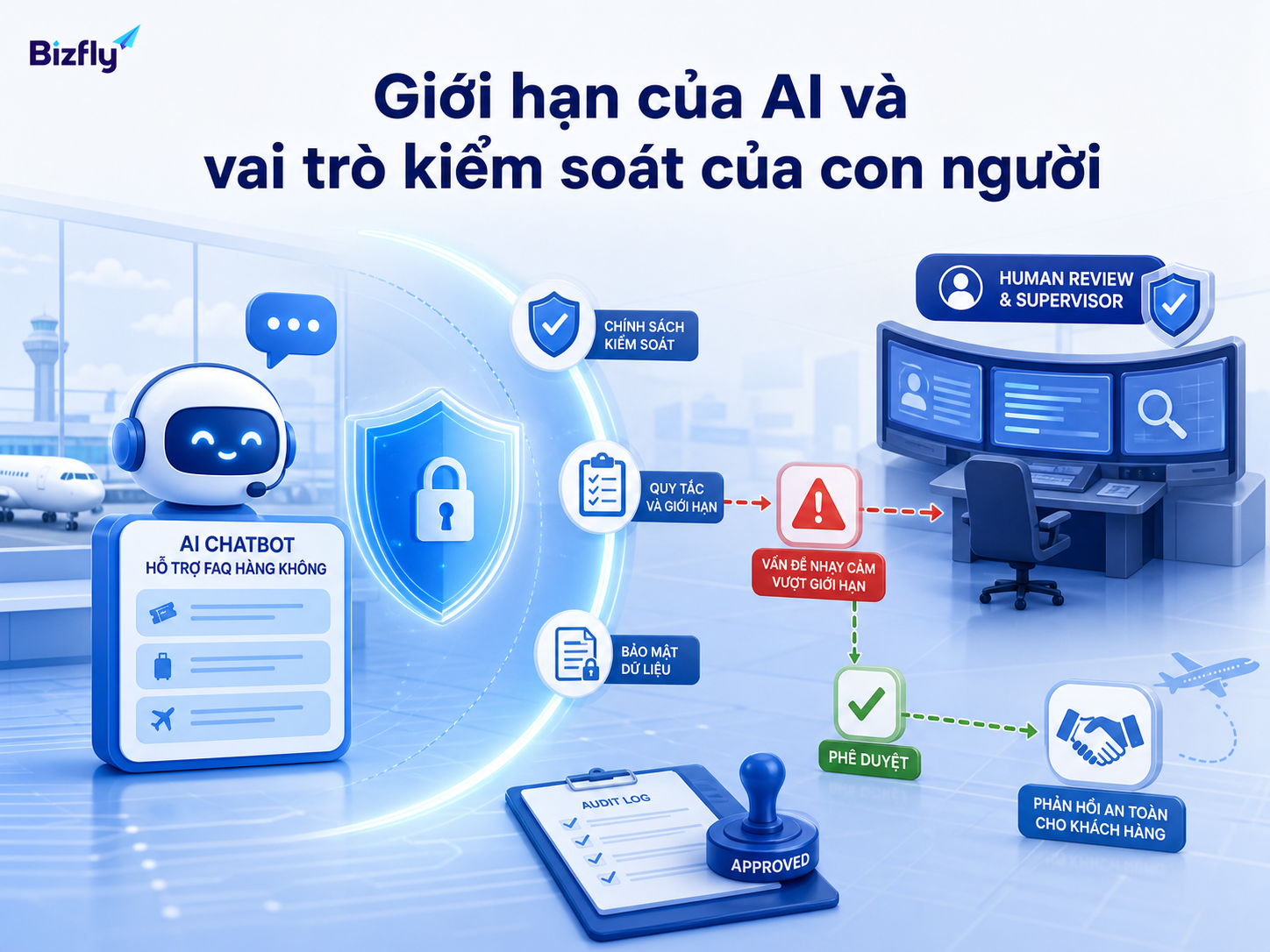 AI cần có ngưỡng chuyển người thật cho các tình huống nhạy cảm hoặc vượt phạm vi xử lý.