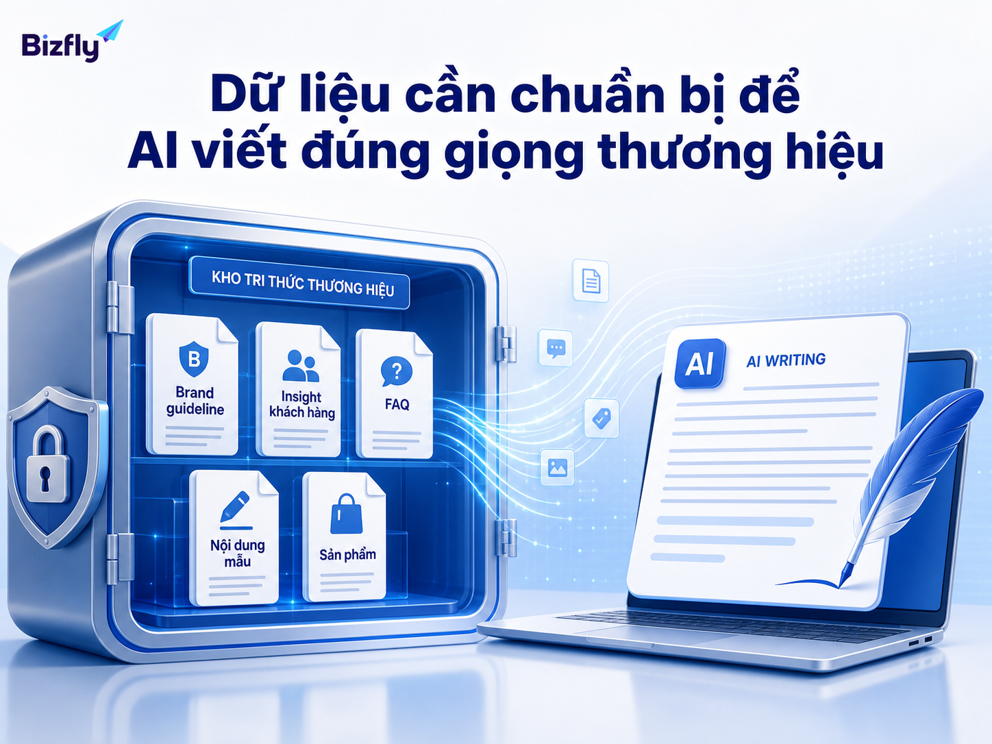 Dữ liệu thương hiệu rõ ràng giúp AI tạo bản nháp đúng ngữ cảnh hơn.