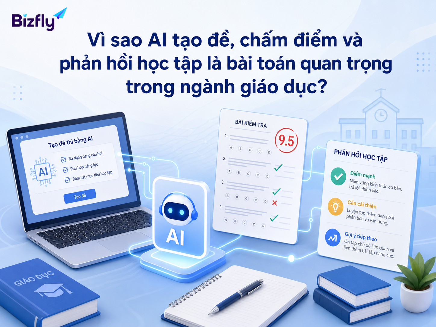 AI giúp chuẩn hóa một phần quy trình đánh giá học tập nhưng vẫn cần giáo viên kiểm soát.