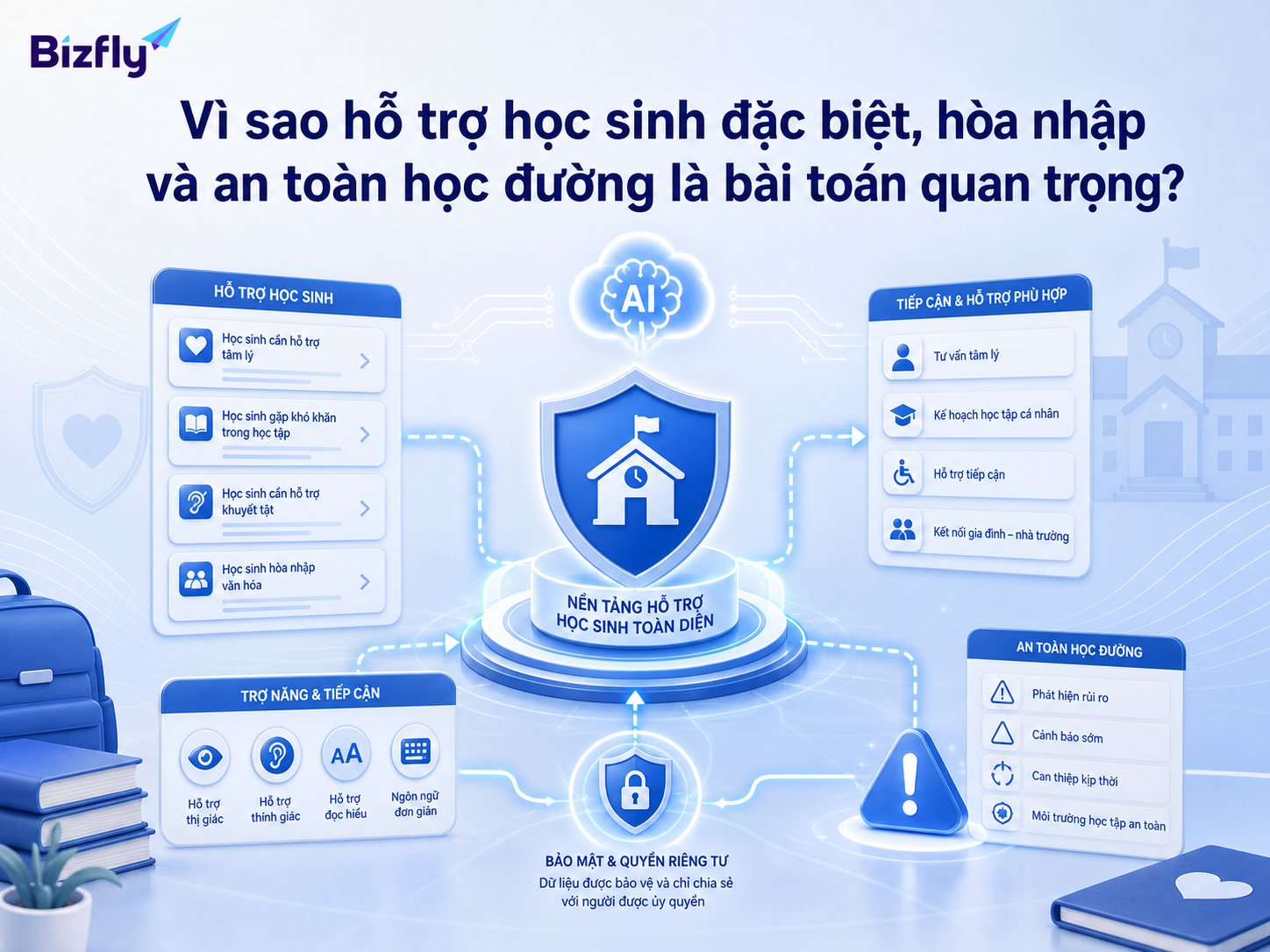 AI giúp nhà trường tiếp nhận và phân loại tín hiệu hỗ trợ học sinh nhanh hơn.
