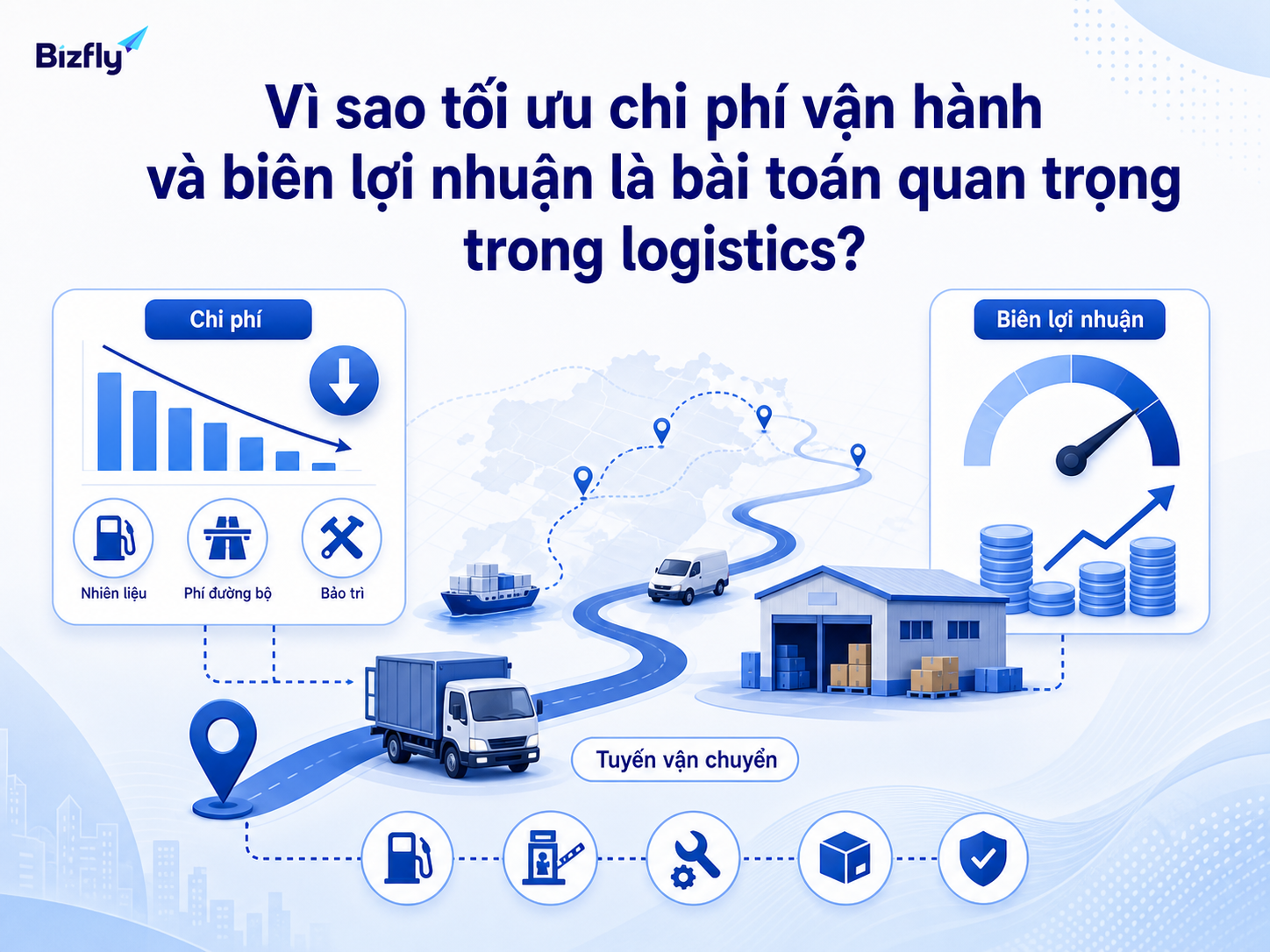 Tối ưu chi phí giúp doanh nghiệp logistics nhìn rõ tuyến, đơn hàng và điểm làm giảm biên lợi nhuận.