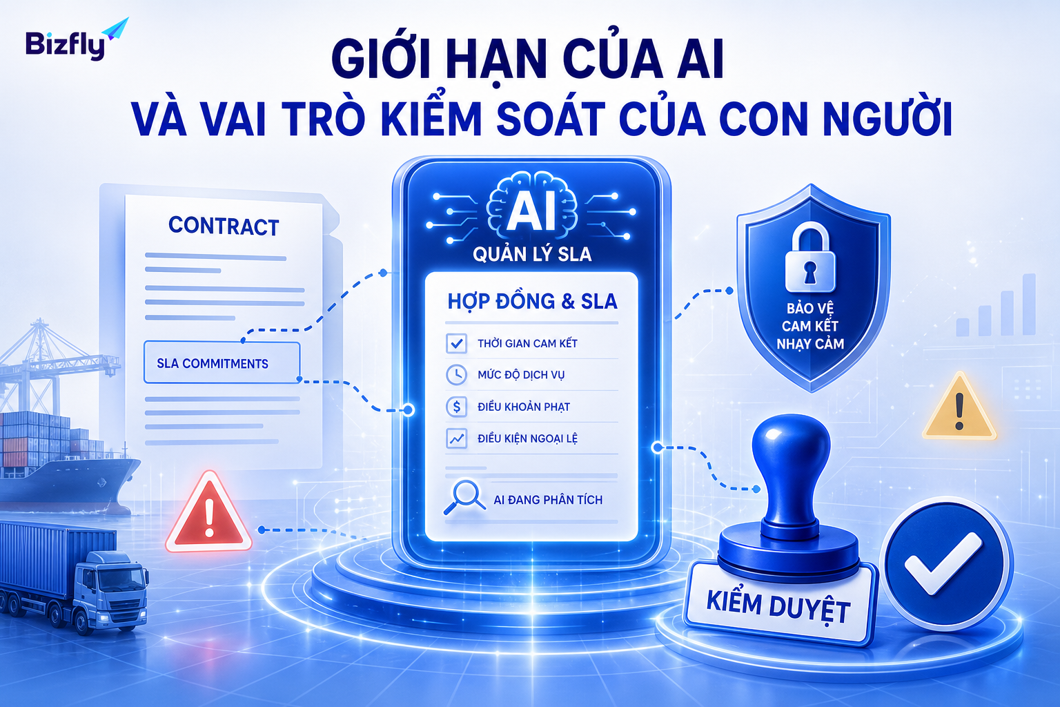 AI hỗ trợ cảnh báo và phân tích, nhưng các quyết định nhạy cảm vẫn cần con người phê duyệt.