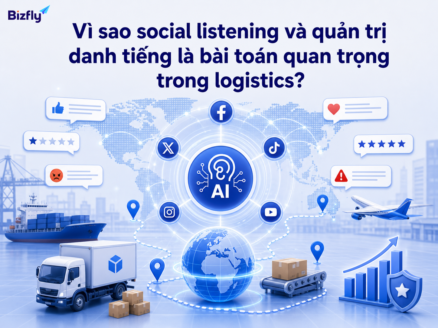 Social listening giúp doanh nghiệp logistics phát hiện sớm tín hiệu tiêu cực từ nhiều điểm chạm khách hàng.