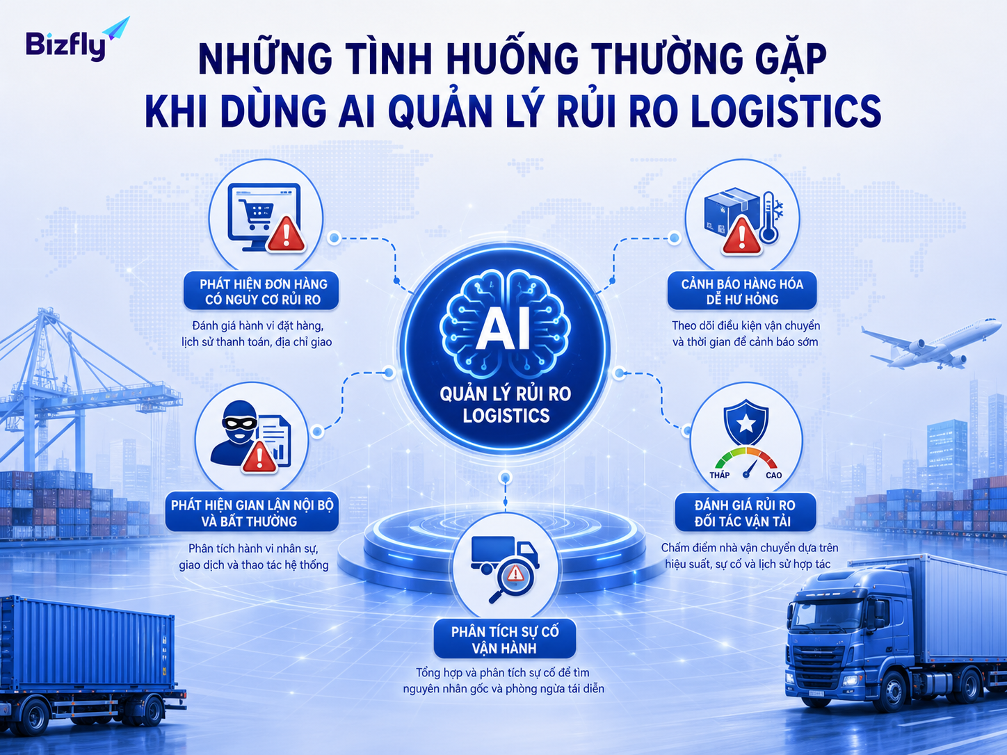 AI có thể hỗ trợ phát hiện đơn rủi ro, hàng dễ hư hỏng, gian lận và rủi ro đối tác.