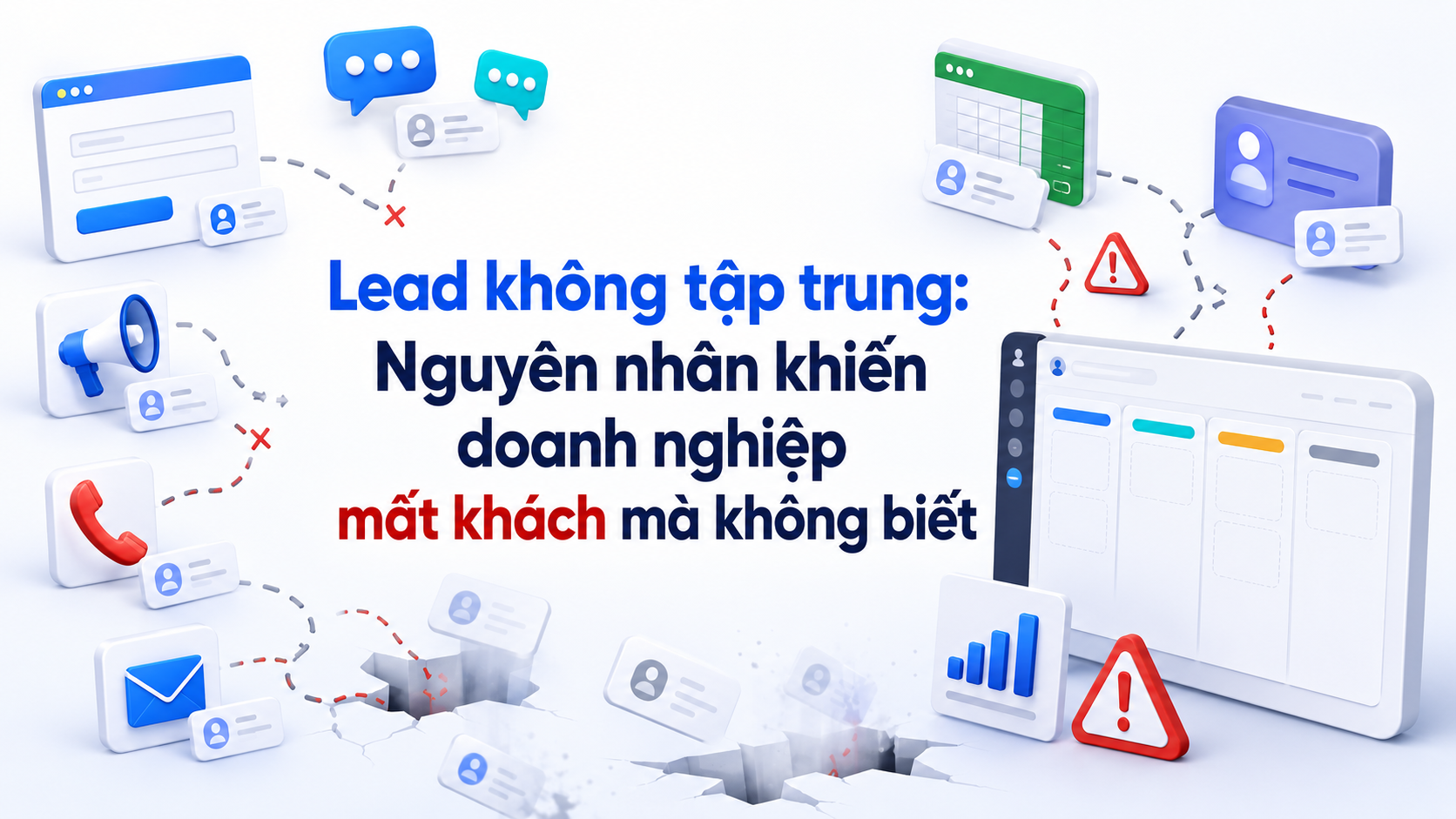 Các điểm thất thoát xảy ra liên tục trong mô hình quản lý lead thủ công
