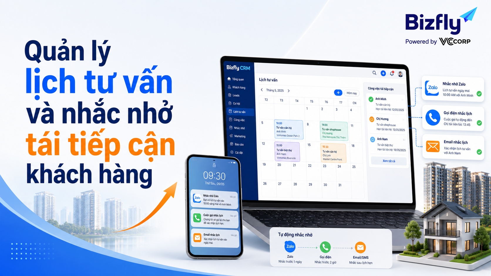 Các quản lý lịch tư vấn và nhắc nhở lịch