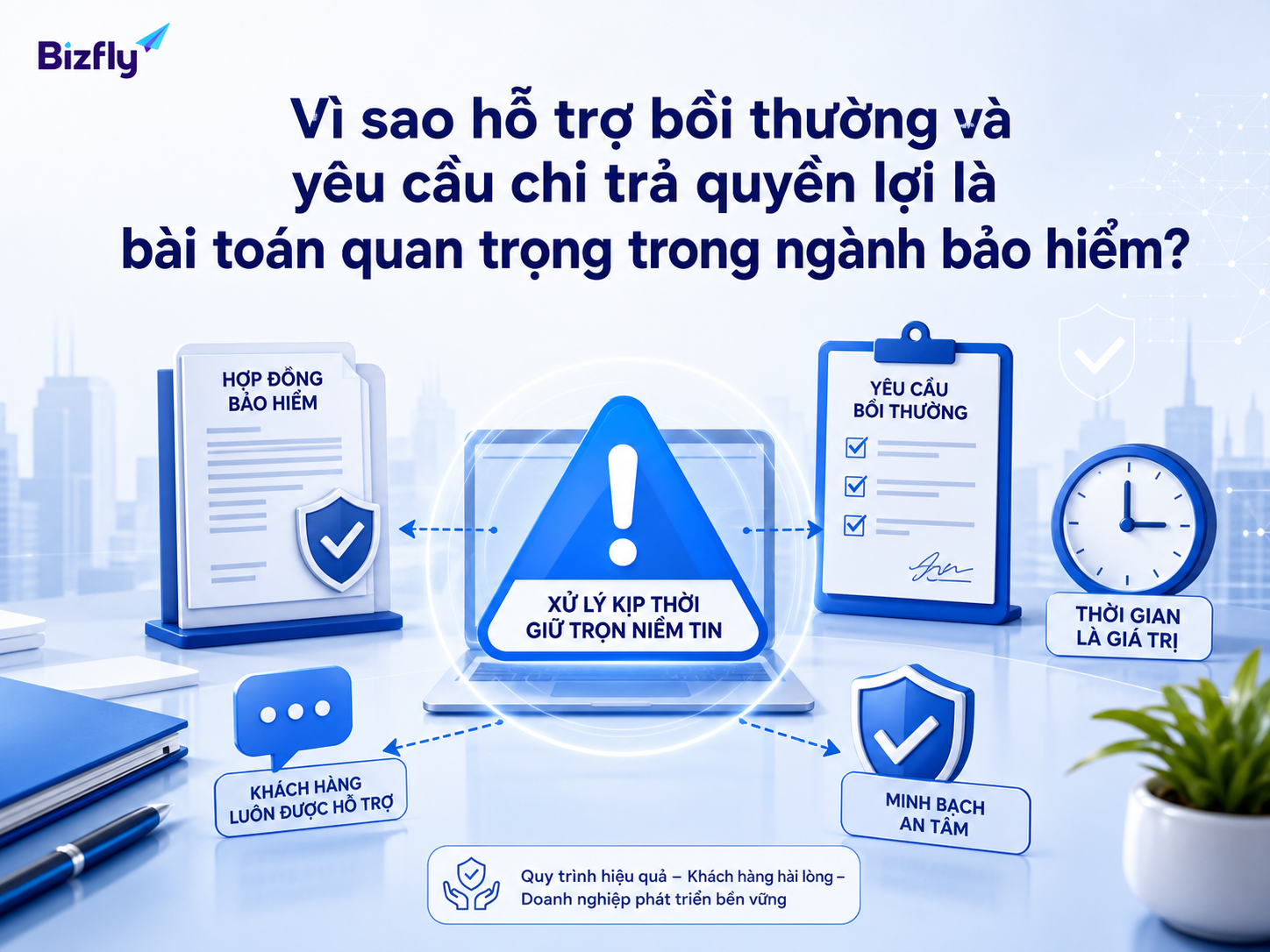 Quy trình bồi thường cần phản hồi nhanh, minh bạch và nhất quán để giữ niềm tin khách hàng.