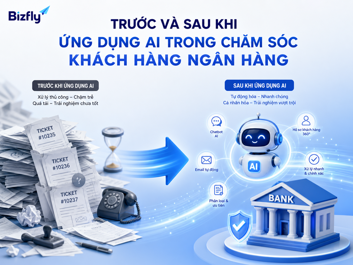 AI chuyển quy trình hỗ trợ từ thủ công sang có phân loại và ghi nhận tự động.