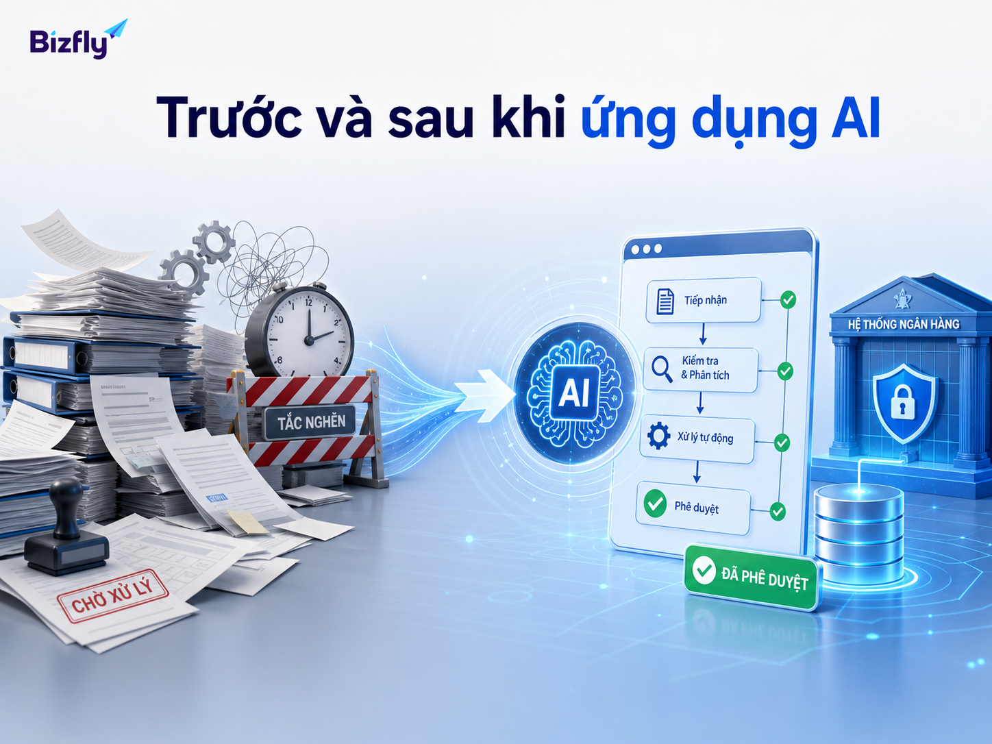 AI giúp chuyển quy trình giấy tờ thủ công sang luồng xử lý số có kiểm soát.