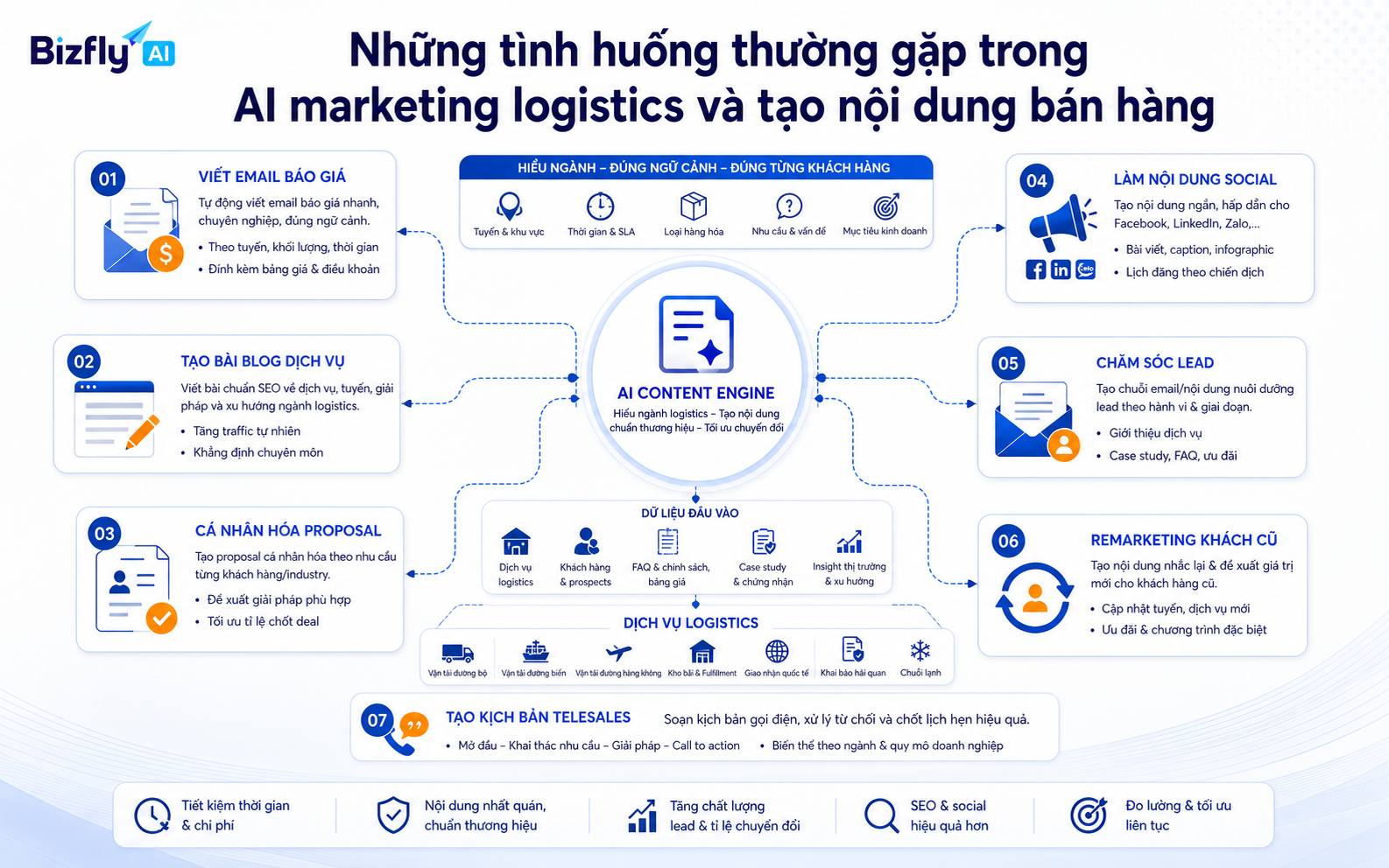 AI có thể hỗ trợ tạo SEO, landing page, email, quảng cáo và phân tích hiệu quả nội dung.