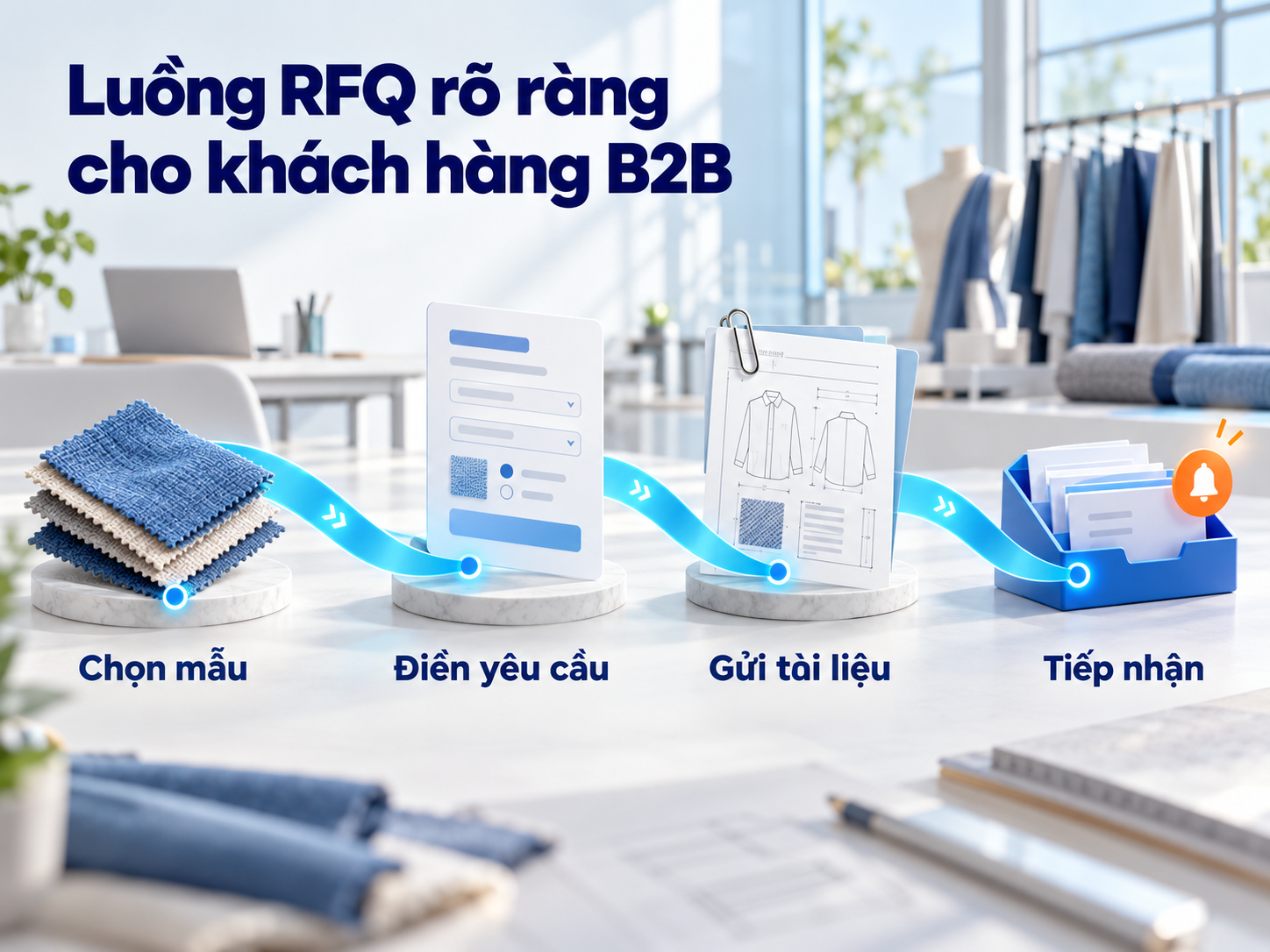 Luồng RFQ rõ ràng giúp doanh nghiệp thu thập đủ dữ liệu để đánh giá yêu cầu sản xuất.