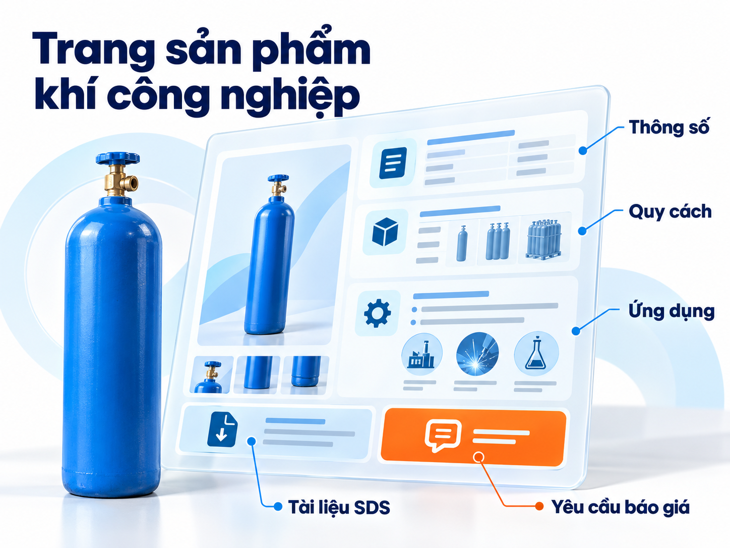 Trang sản phẩm nên tập hợp dữ liệu kỹ thuật, tài liệu an toàn và hành động yêu cầu báo giá.