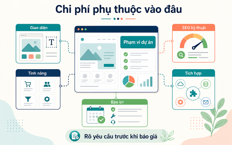 Các yếu tố ảnh hưởng đến báo giá thiết kế website theo yêu cầu