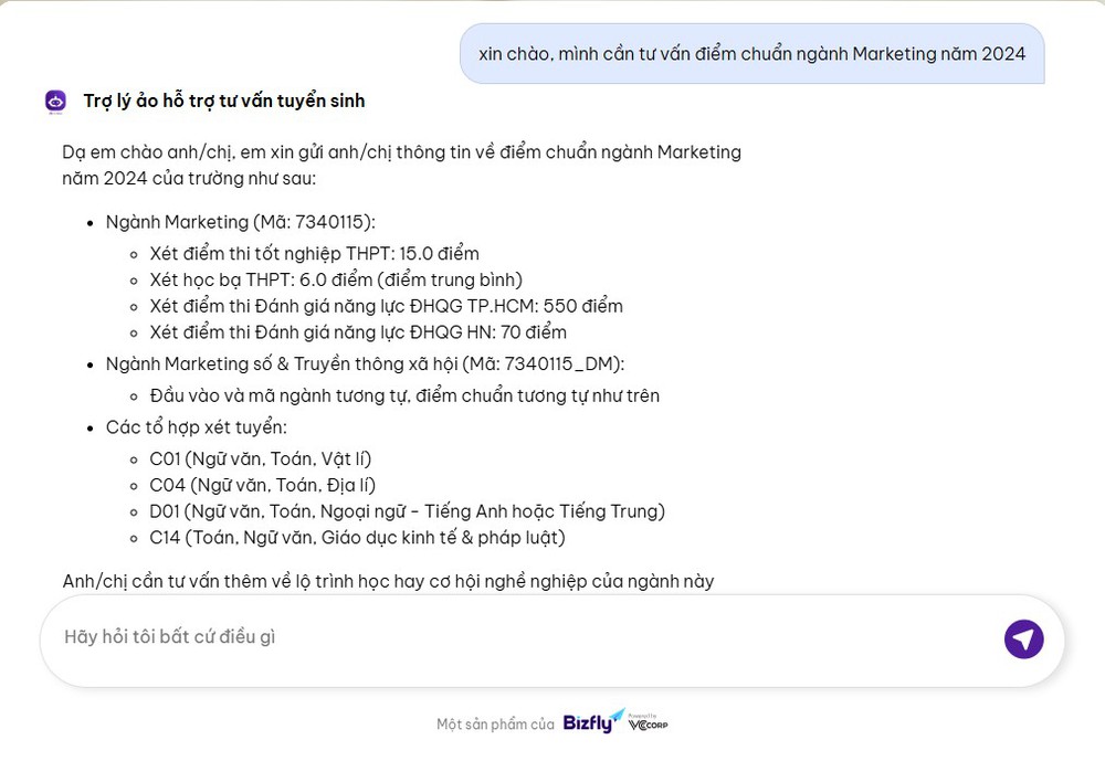 AI Agent hỗ trợ tư vấn nhanh, chính xác theo dữ liệu đầu vào