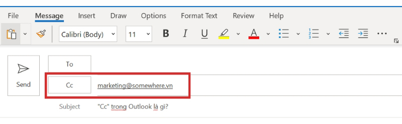 Cc (Viết tắt của Carbon Copy) là chế độ được sử dụng để gửi email cho nhiều người cùng lúc