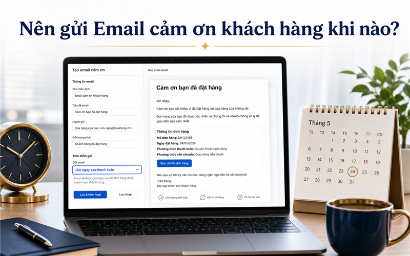 Thời điểm gửi email cảm ơn khách hàng cần đúng lúc, đúng người, đúng thời điểm