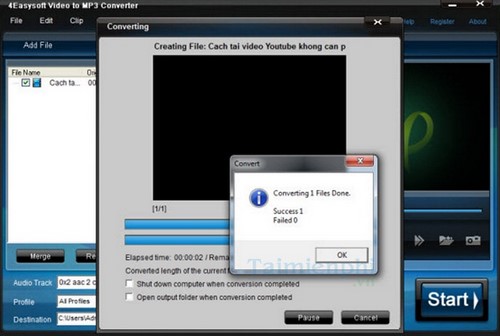 Phần mềm chuyển MP4 sang MP3 - 4easysoft Video To Mp3 Converter
