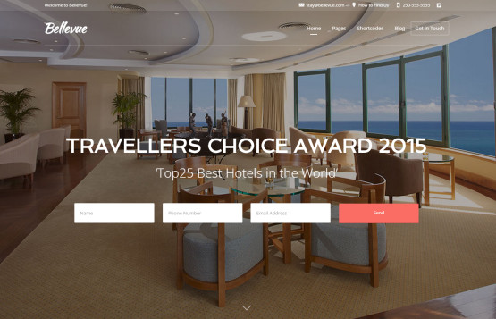 Mẫu thiết kế website khách sạn, khu nghỉ dưỡng Bellevue