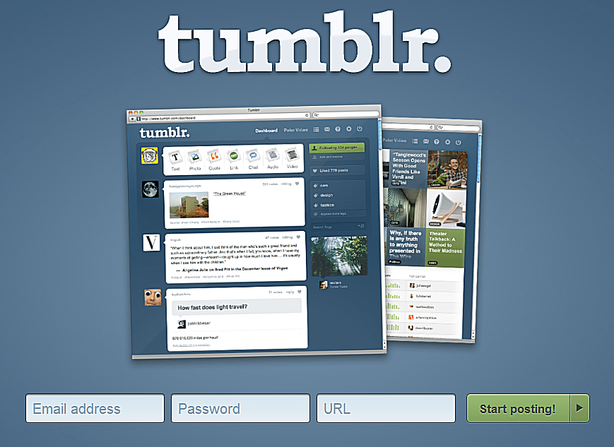Tumblr cũng là một trong những trang web cho phép tạo blog miễn phí phổ biến