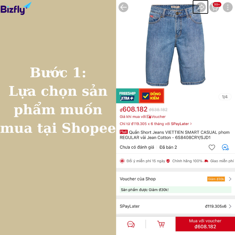 Bước 1 của quy trình sở hữu mã giảm giá Shopee từ Shopee Analytics