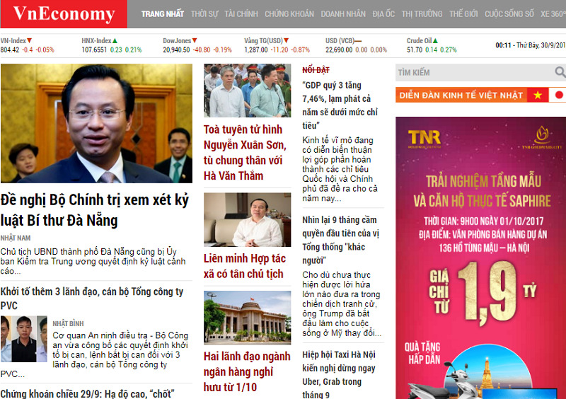 các trang web kinh tế Việt Nam