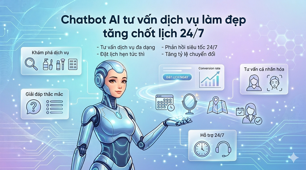 Chatbot AI giúp hiểu nhu cầu và dẫn dắt khách hàng đặt lịch tự nhiên