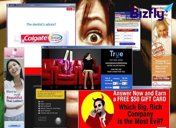 Các quảng cáo lạ xuất hiện trên web