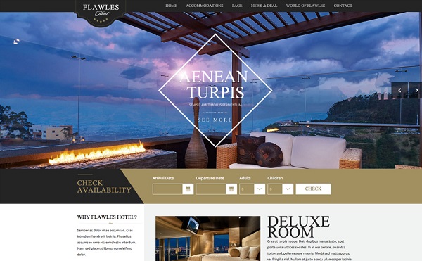 Mẫu thiết kế website khách sạn chuyên nghiệp Flawles