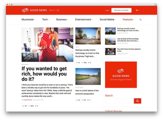 Good News - Mẫu thiết kế website báo điện tử, tạp chí online