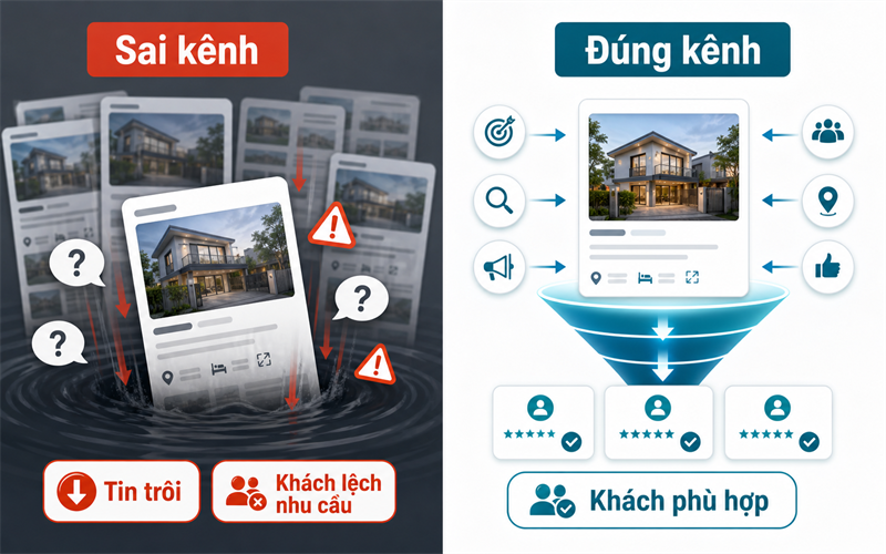 Chọn đúng website bất động sản giúp tin đăng tránh bị trôi và tiếp cận nhóm khách phù hợp hơn.