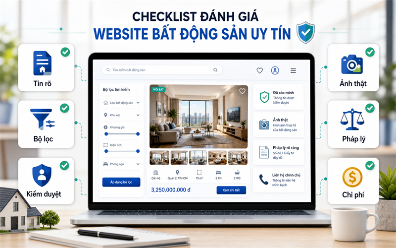 Các tiêu chí cần xem xét trước khi chọn một website bất động sản để tìm kiếm hoặc đăng tin.