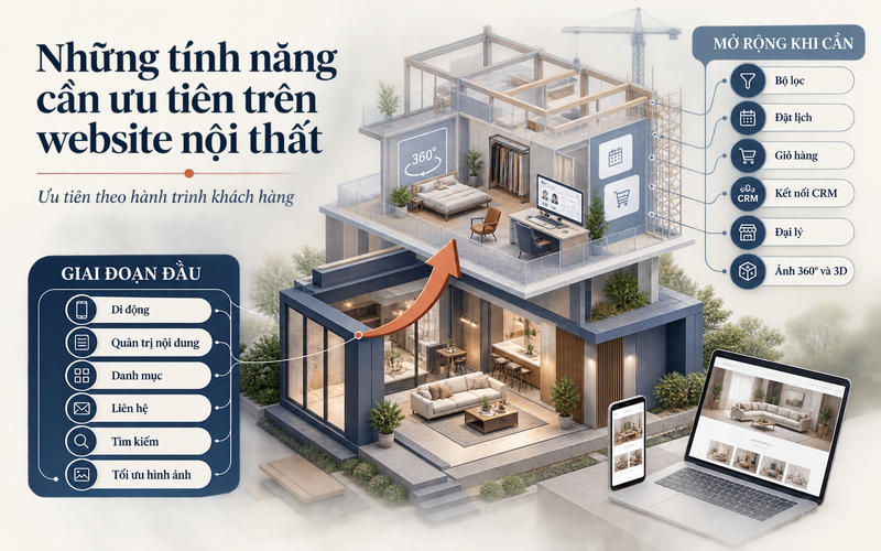 Phiên bản đầu nên ưu tiên nền tảng phục vụ hành trình chính, còn tính năng nâng cao chỉ bổ sung khi có nhu cầu và dữ liệu vận hành.